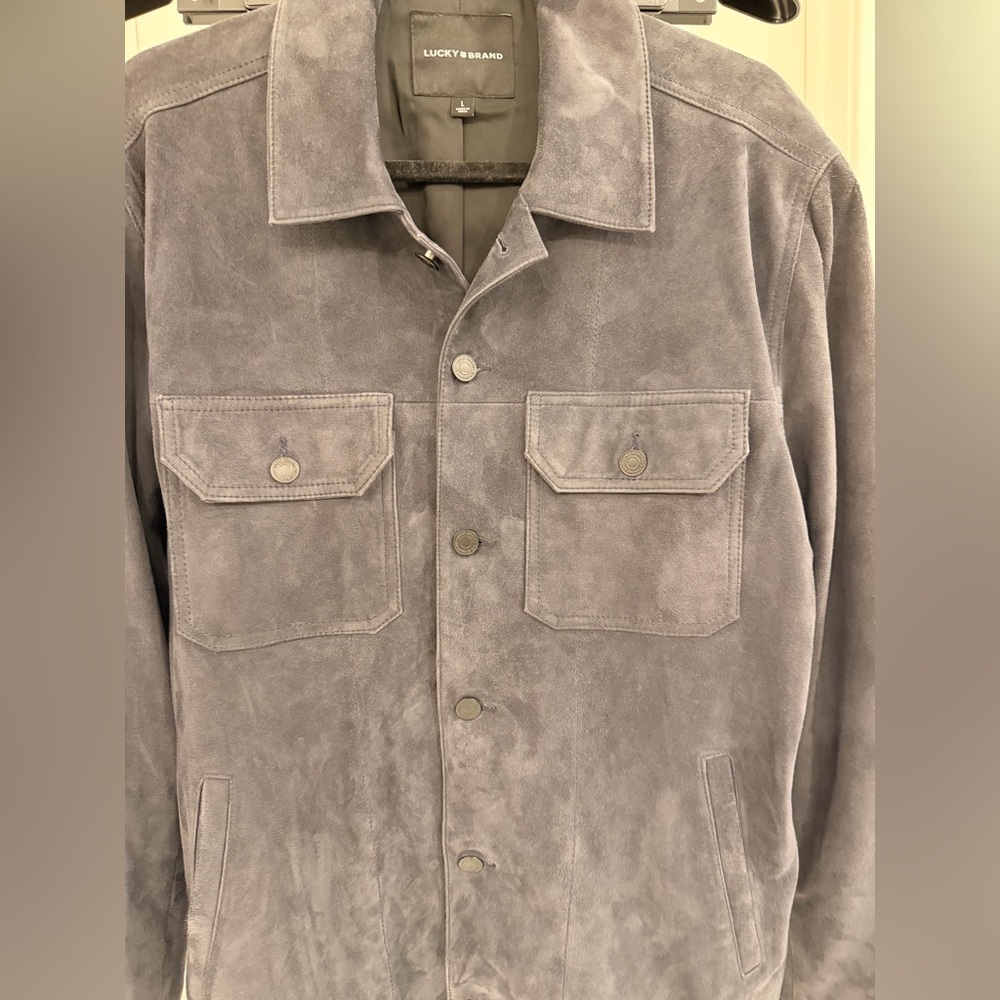 Lucky Brand Men's Suede Shirt Jacket - Picture 15 of 16